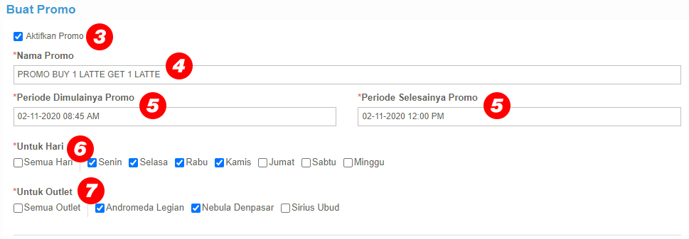 Form Pembuatan Promo