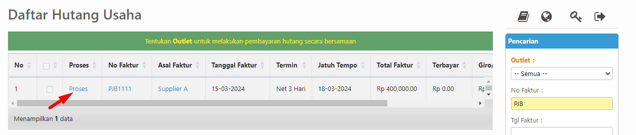Daftar Hutang Usaha