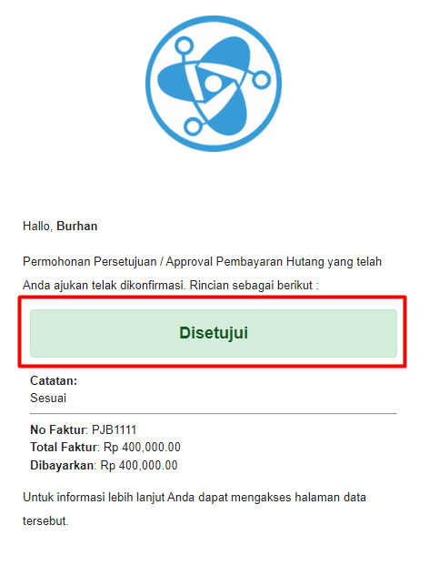 Email Persetujuan Disetujui