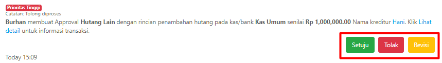 Tombol-tombol Perubahan Status