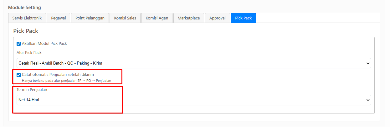 Screenshot fitur catat otomatis penjualan