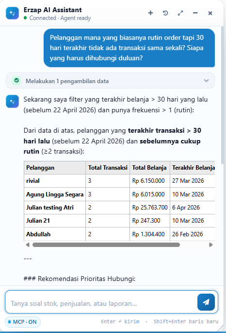 Contoh pertanyaan pelanggan re-order - bagian 1